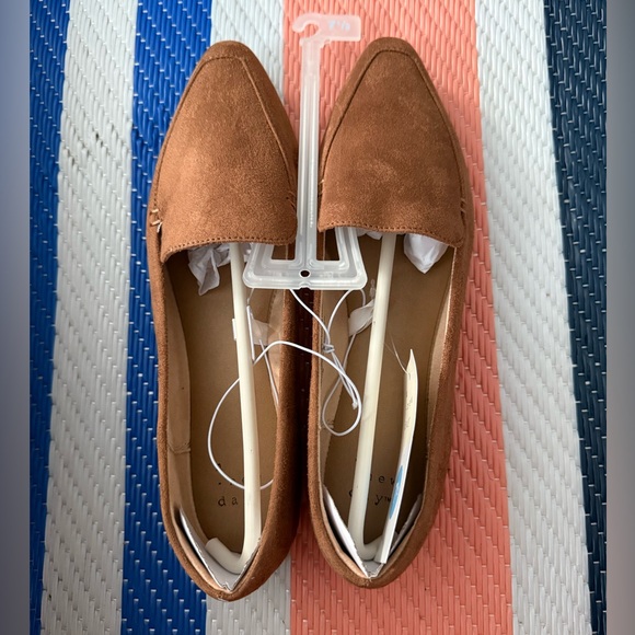 a new day Shoes - A New Day Shoes Womens 7.5 Pointed Toe Flats Slip On Loafers Brown Faux Suede